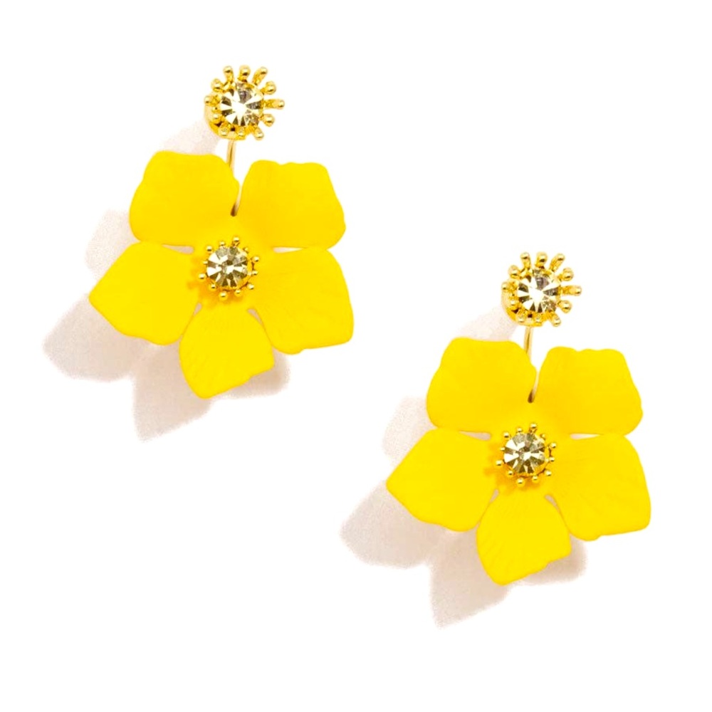 BUTTERCUP FLORAL JACKET EARRING 💖STUNNING💖 18K GOLD PLATED